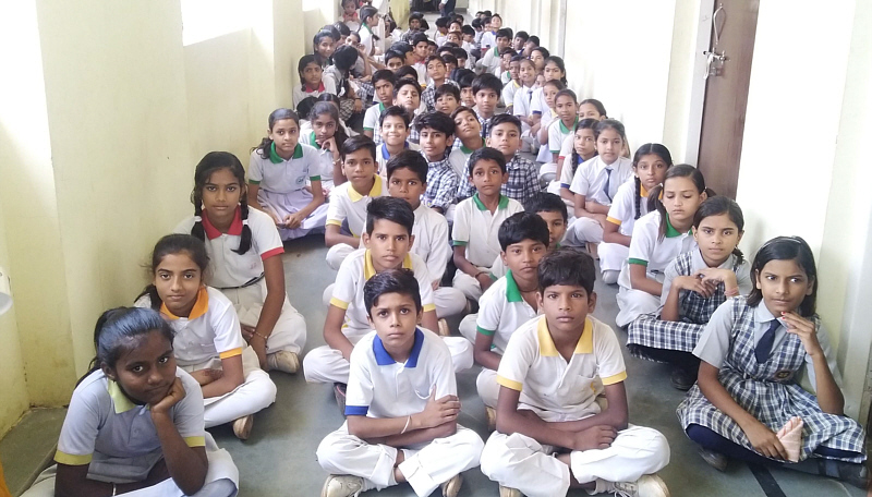 Students at Bharat Mata H.S. School